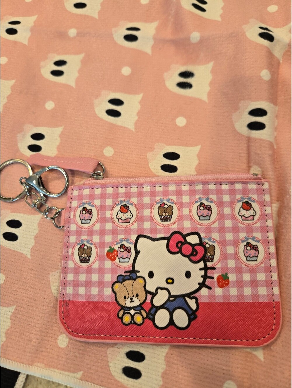 Hello Kitty pink card holder keychain wallet